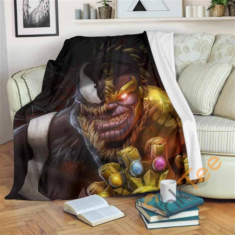 Thanos Venom Fleece Sherpa Fleece Blanket Gifts for Family, for Couple