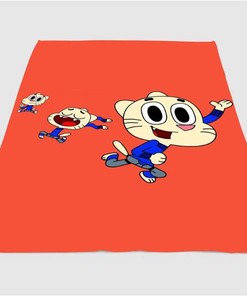 The Amazing World Of Gumball Action Sherpa Fleece Blanket Gifts for Family, for Couple