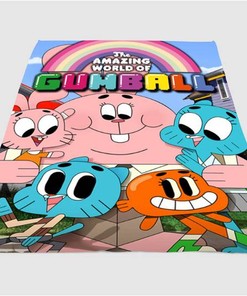 The Amazing World Of Gumball Happy Sherpa Fleece Blanket Gifts for Family, for Couple