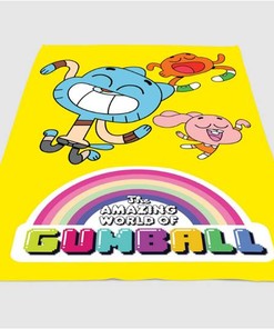 The Amazing World Of Gumball Yellow Character Sherpa Fleece Blanket Gifts for Family, for Couple