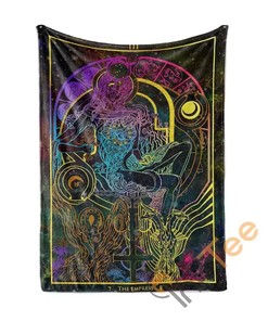 The Arcana Tarot Art Sherpa Fleece Blanket Gifts for Family, for Couple