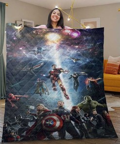 The Avenger Marvel Quilt Blanket Bedding Set, The Avenger Marvel Captain America Hulk Thor Gift For Fan, The Avenger Marvel Quilt Blanket Bedding Set