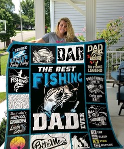 The Best Fishing Dad Ever Fishing Quilt Blanket Bedding Set