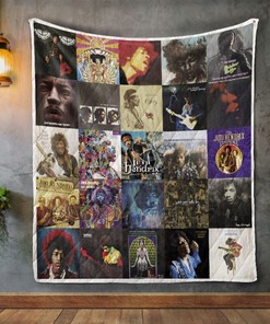 The Best Jimi Hendrix Collected Album Covers Quilt Blanket Bedding Set