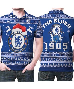 The Blues Chelsea Football Club Ugly Christmas 3d Polo Shirt All Over Print Shirt 3d T-shirt