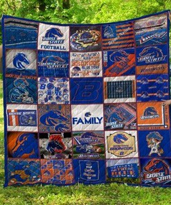 The Boise State Broncos Quilt Blanket Bedding Set