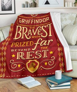 The Bravest Gryffindor Harry Potter Sherpa Fleece Blanket Gifts for Family, for Couple