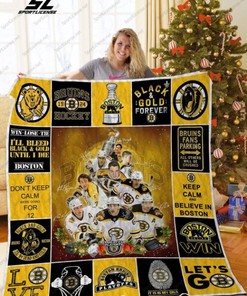 The Bruins Hockey Team Boston Bruins Christmas Quilt Blanket Bedding Set