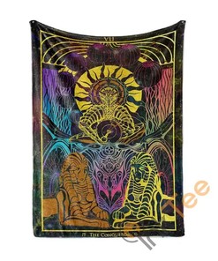 The Conqueror Arcana Tarot Art Sherpa Fleece Blanket Gifts for Family, for Couple