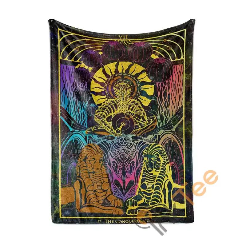 The Conqueror Arcana Tarot Art Sherpa Fleece Blanket Gifts for Family, for Couple