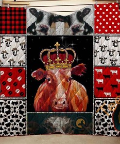 The Cow King Of Farmer Quilt Blanket Bedding Set