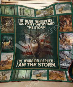 The Devil Whispers Hunting Deer Hunting Lo Quilt Blanket Bedding Set