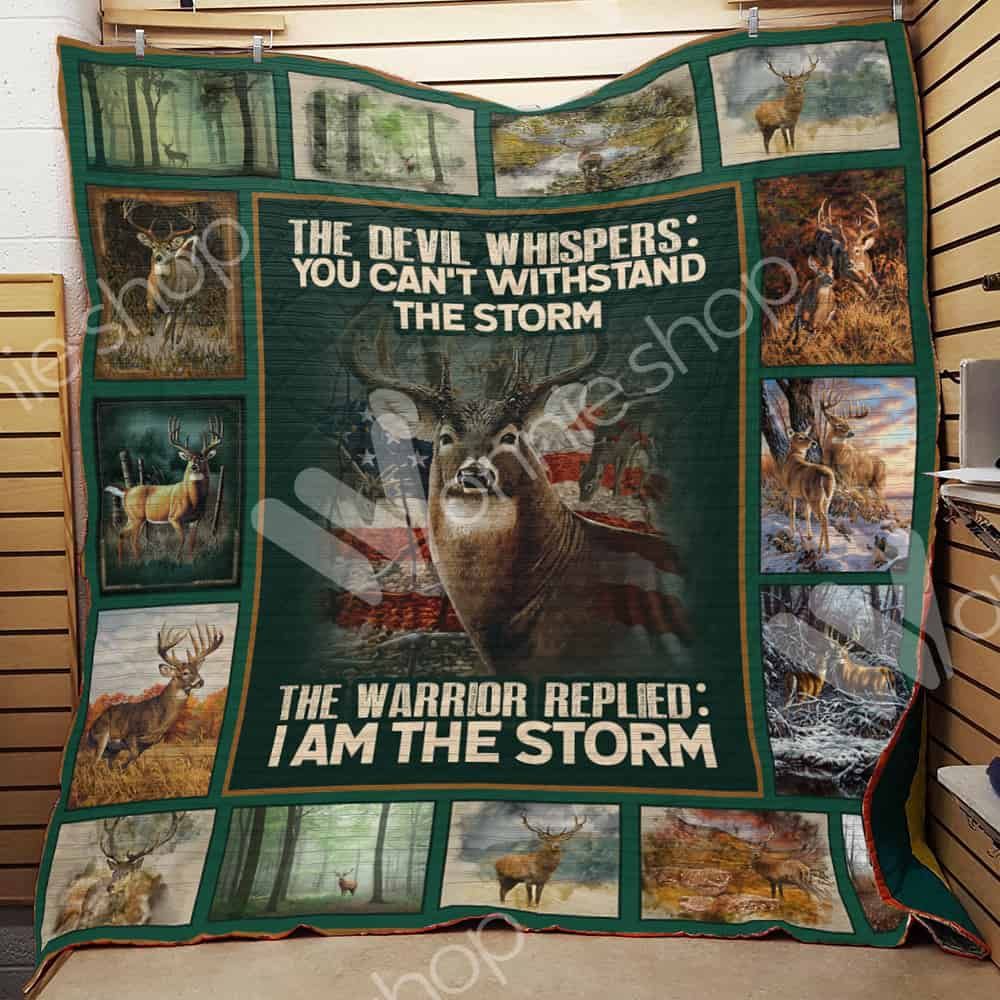 The Devil Whispers Hunting Deer Hunting Lo Quilt Blanket Bedding Set