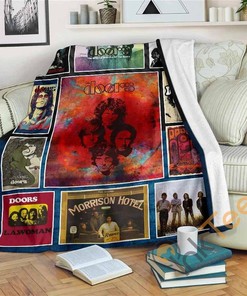 The Doors Rock Band Fleece Gift Sherpa Fleece Blanket Gifts for Family, for Couple