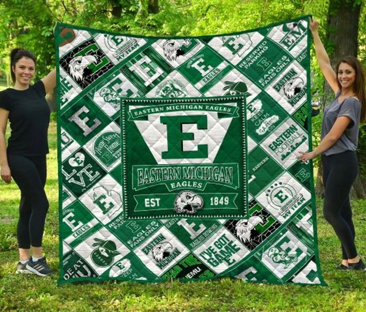 The Eagles Ncaa Eatern Michigan Eagles Collection Combined Quilt Blanket