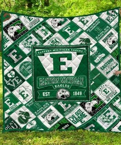The Eagles Ncaa Eatern Michigan Eagles Collection Combined Quilt Blanket Bedding Set