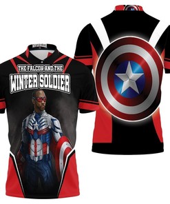The Falcon New Captain America Wielding Shield 3D All Over Print Polo Shirt