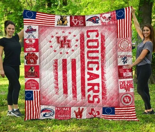 The Flag Ncaa Houston Cougars Collection Collected Quilt Blanket