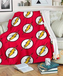The Flash Symbol Sherpa Fleece Blanket Gifts for Family, for Couple