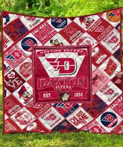 The Flyers Ncaa Dayton Flyers Collection Combined Love Quilt Blanket Bedding Set