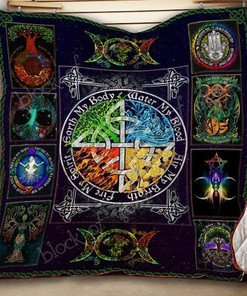 The Four Elements Pagan Witch Quilt Blanket Bedding Set