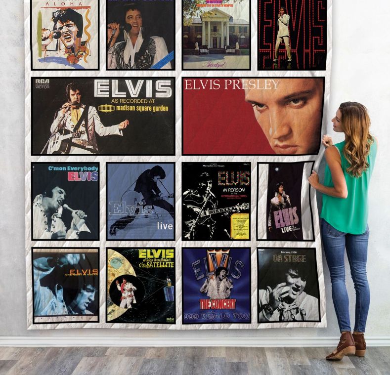 The Greatest Hits Elvis Presley Albums Combined Quilt Blanket Bedding Set