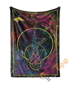The Hanged Man Arcana Tarot Art Sherpa Fleece Blanket Gifts for Family, for Couple