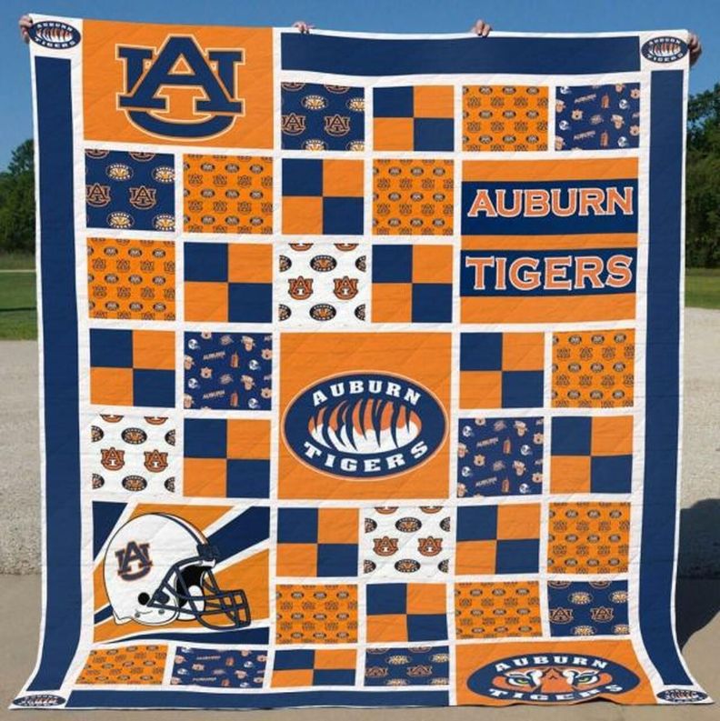 The Helmet Ncaa Auburn Tigers Collection Quilt Blanket Bedding Set
