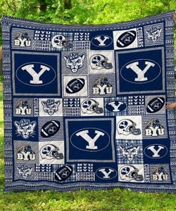 The Helmet Ncaa Byu Cougars Collection Combined Collected Quilt Blanket Bedding Set