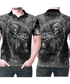 The Horror Death God Power Hell With Hourglass 3D All Over Print Polo Shirt