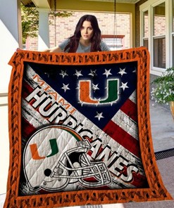 The Hurricanes Ncaa Miami Hurricanes Collection Great Quilt Blanket
