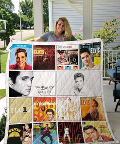 The King Of Rock N Roll Elvis Presley Albums Combined Quilt Blanket Bedding Set