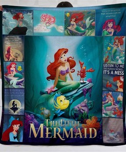 The Little Mermaid Disney Princess Bedding Decor Sherpa Blanket Fleece Blanket Funny Gifts