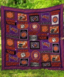 The Logo Design Ncaa Clemson Tigers Collected Collected Quilt Blanket Bedding Set