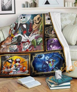 The Nightmare Before Christmas Fleece Sherpa Fleece Blanket Gifts for Family, for Couple
