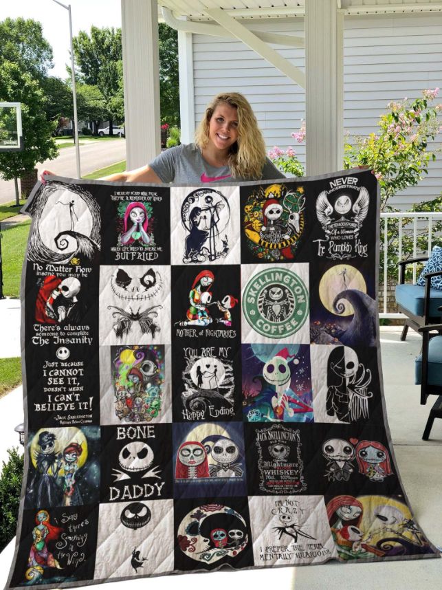 The Nightmare Before Christmas Jack And Sally Quilt Blanket Bedding Set