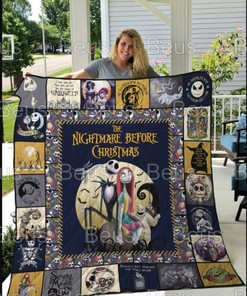 The Nightmare Before Christmas Jack Skellington And Sally Love Movie Quilt Blanket