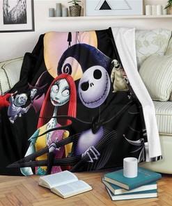 The Nightmare Before Christmas Sherpa Fleece Blanket Gifts for Family, for Couple