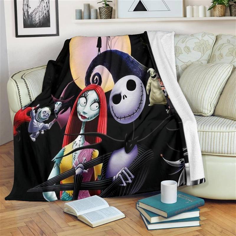 The Nightmare Before Christmas Sherpa Fleece Blanket Gifts for Family, for Couple