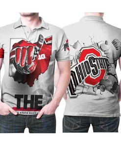 The Ohio State Buckeyes Number One Team Football Logo 3D All Over Print Polo Shirt