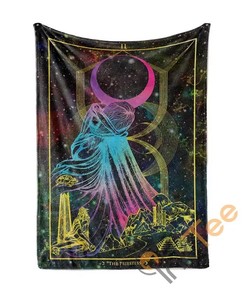 The Priestess Arcana Tarot Art Sherpa Fleece Blanket Gifts for Family, for Couple