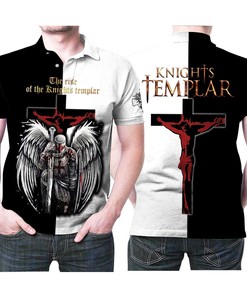 The Rise Of The Knight Templar Holy Cross Jesus Angel Wings 3D All Over Print Polo Shirt