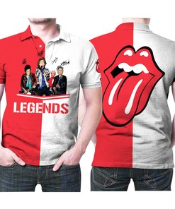 The Rolling Stones Legends Of Rock Band Signatures Polo Shirt