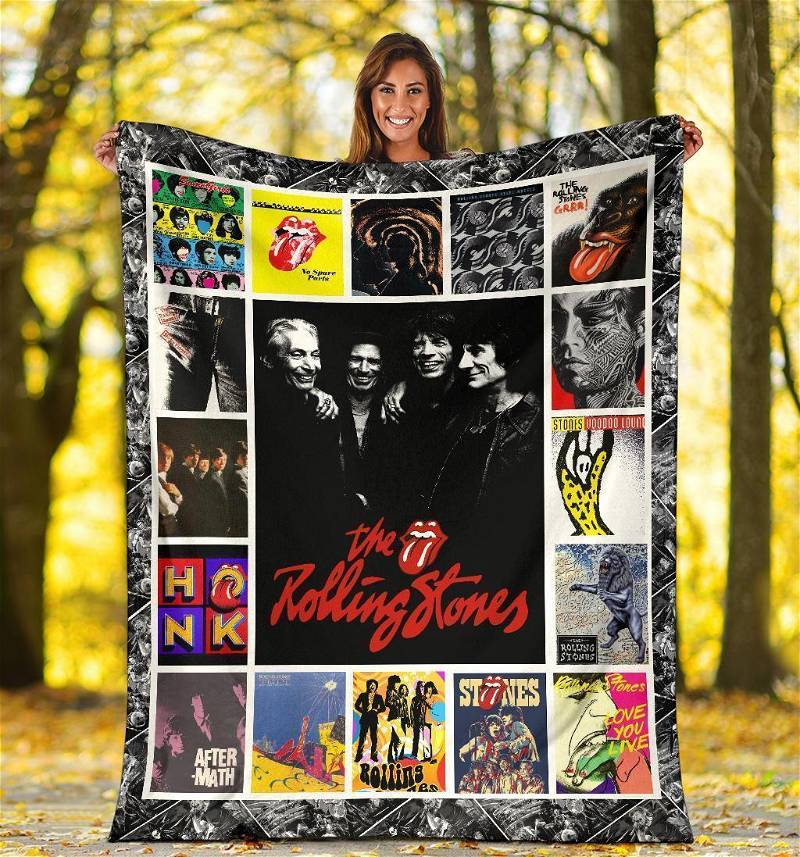 The Rolling Stones Music Sherpa Fleece Blanket Gifts for Family, for Couple
