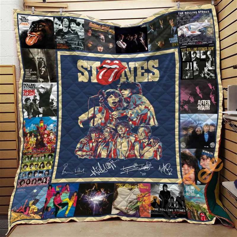 The Rolling Stones Quilt Blanket Bedding Set With Pilliwcases Option