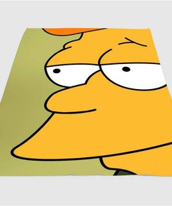 The Simpsons Close Up Character Sherpa Fleece Blanket Gifts for Family, for Couple