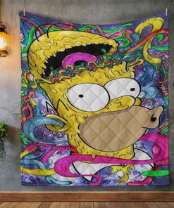 The Simpsons Painting Art Quilt Blanket Bedding Set, Crazy Homer Simpsons Quilt Blanket Bedding Set