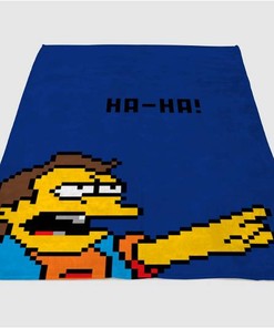 The Simpsons Pixels Sherpa Fleece Blanket Gifts for Family, for Couple