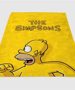 The Simpsons Running Sherpa Fleece Blanket Gifts for Family, for Couple