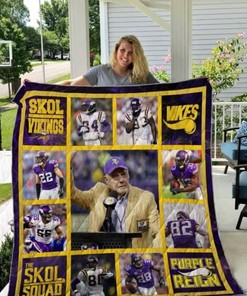 The Skol Squad Minnesota Vikings Quilt Blanket Bedding Set